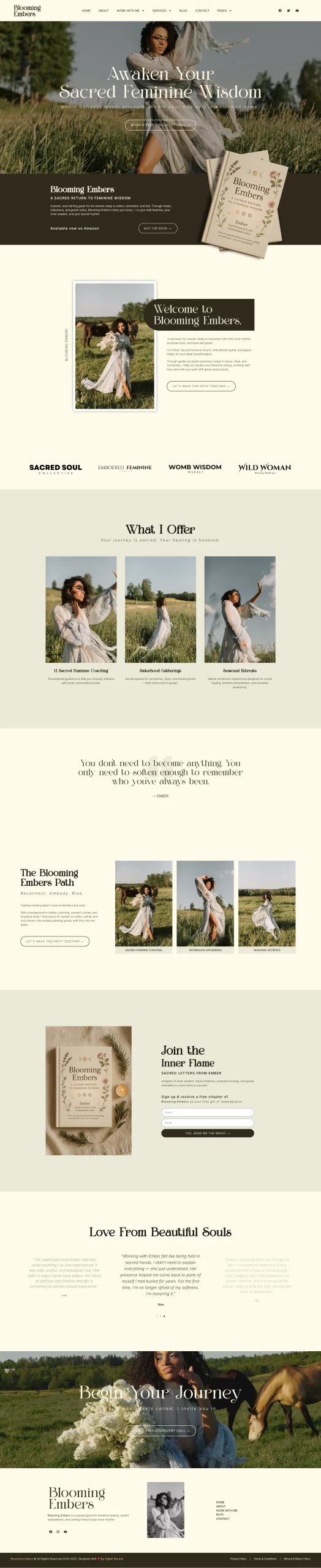 Blooming embers website design by Digital Mounts