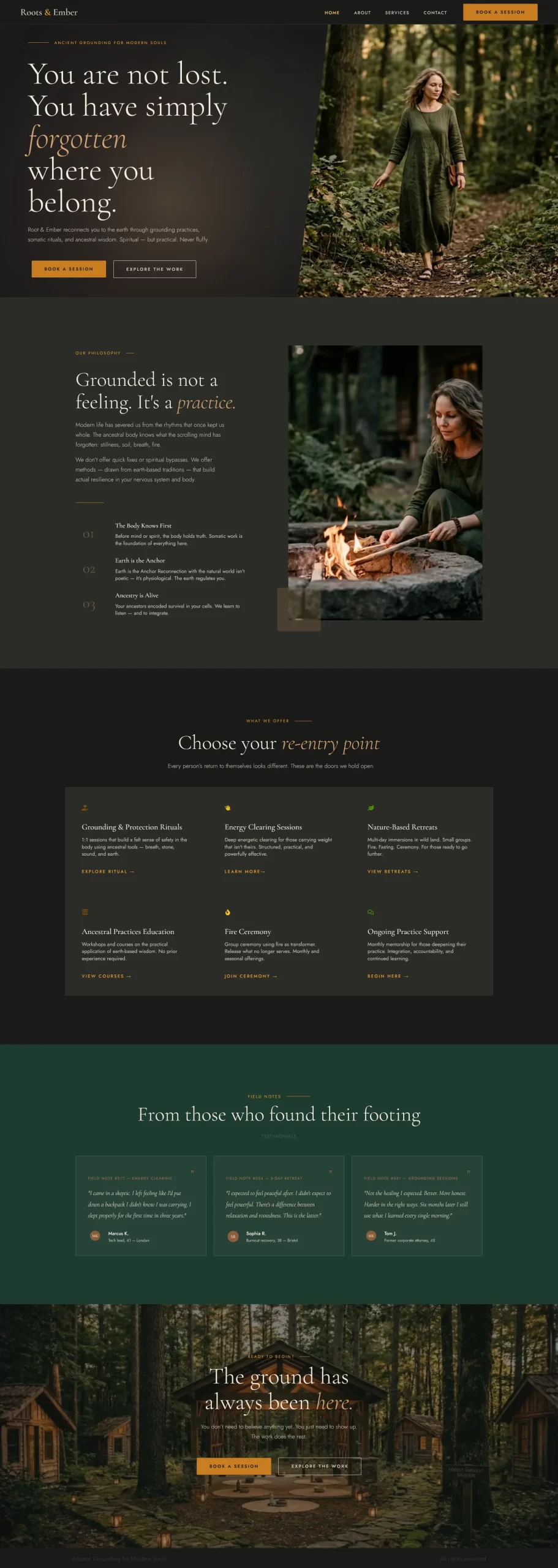 roots & embers website design by Digital Mounts