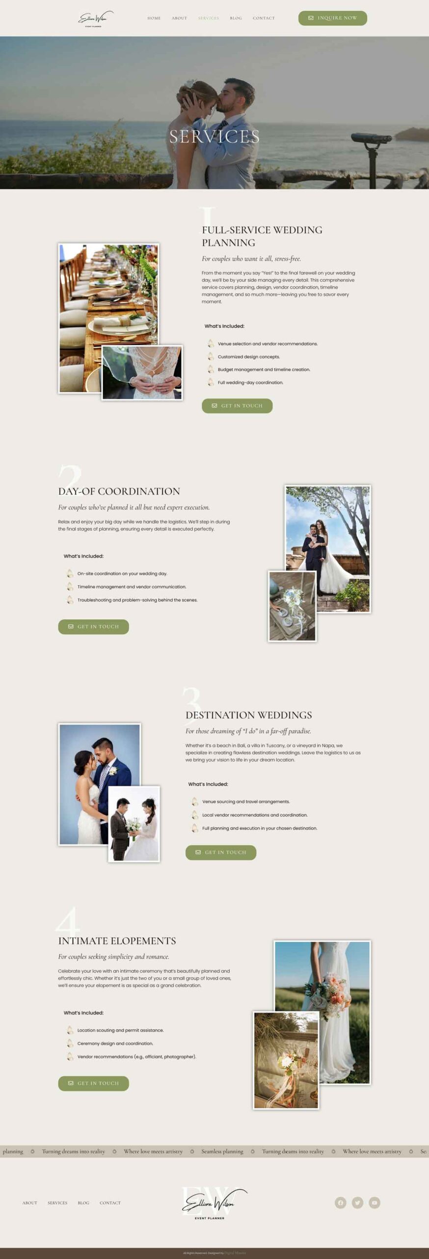 Elliora Events website design by Digital Mounts