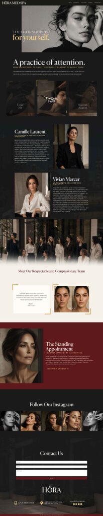hora med spa website design