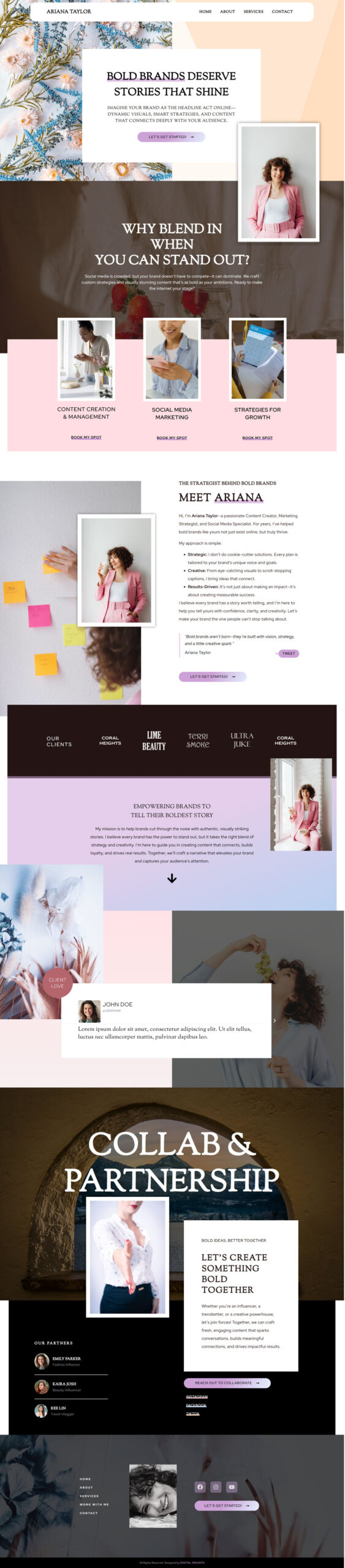 Elliora Events website design by Digital Mounts