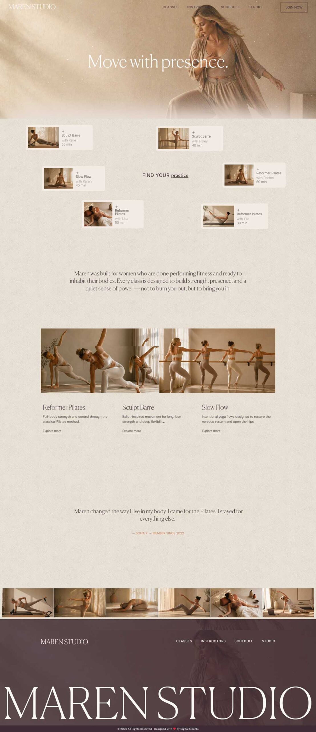 Maren Studio website design by Digital Mounts